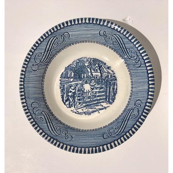 6 CURRIER AND IVES BOWL ROUND BOWL FARM HOUSE, CHILDRENS, FRIUT DESSERT,cj56 - Picture 1 of 5